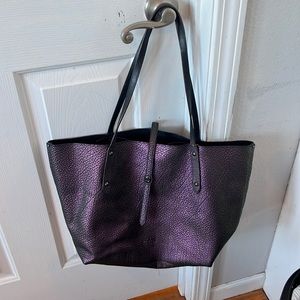 Metallic Purple Coach Large Tote Bag